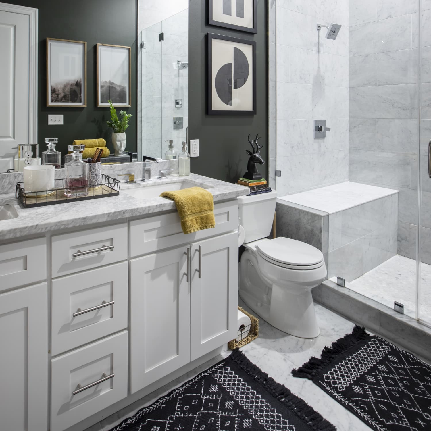Flat bathroom rugs discount